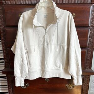 Old Navy Cream Colored Quarter-Zip Pullover